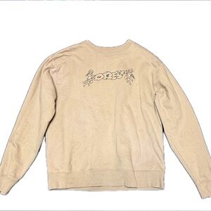 Obey Tan Crewneck Sweater with Graphic Design